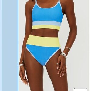 Beach Riot Blue and Yellow Eva TOP ONLY